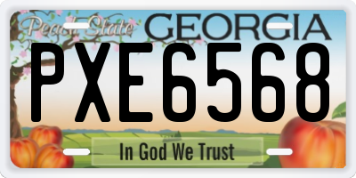 GA license plate PXE6568