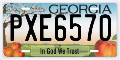 GA license plate PXE6570