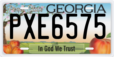 GA license plate PXE6575