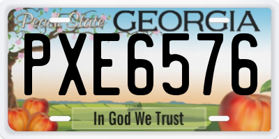 GA license plate PXE6576