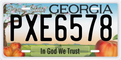 GA license plate PXE6578