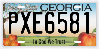 GA license plate PXE6581