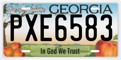 GA license plate PXE6583
