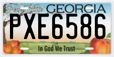 GA license plate PXE6586