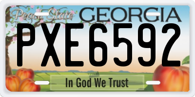 GA license plate PXE6592