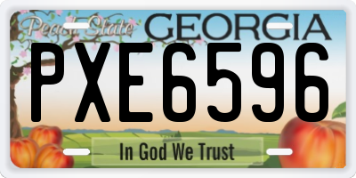 GA license plate PXE6596