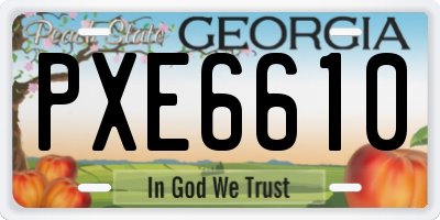 GA license plate PXE6610