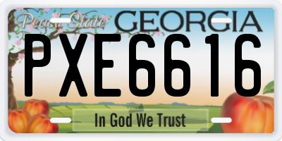 GA license plate PXE6616