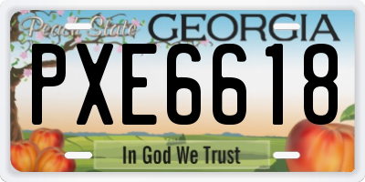GA license plate PXE6618