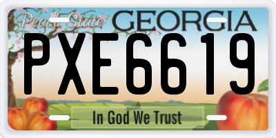 GA license plate PXE6619