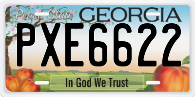 GA license plate PXE6622