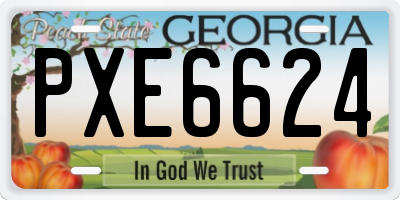 GA license plate PXE6624