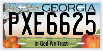 GA license plate PXE6625