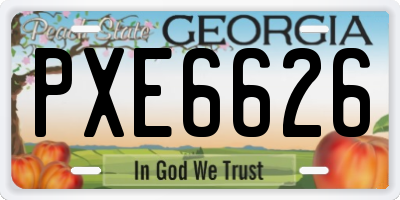 GA license plate PXE6626