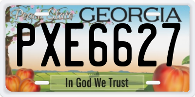 GA license plate PXE6627