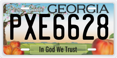 GA license plate PXE6628