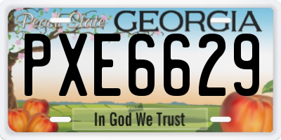GA license plate PXE6629
