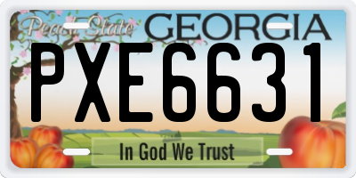 GA license plate PXE6631