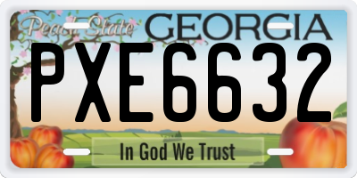 GA license plate PXE6632