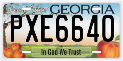 GA license plate PXE6640
