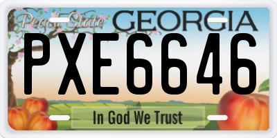 GA license plate PXE6646