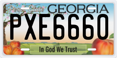 GA license plate PXE6660