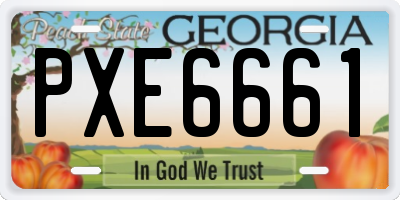 GA license plate PXE6661