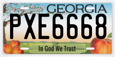 GA license plate PXE6668