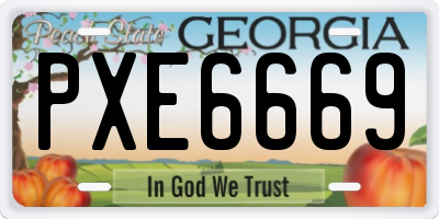 GA license plate PXE6669