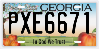 GA license plate PXE6671