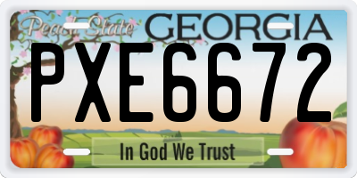GA license plate PXE6672