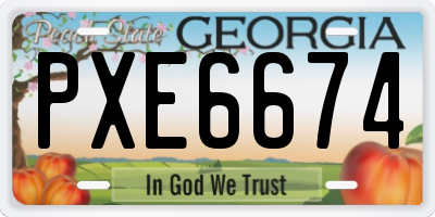 GA license plate PXE6674