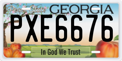 GA license plate PXE6676