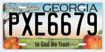 GA license plate PXE6679