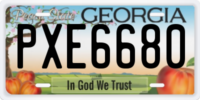 GA license plate PXE6680