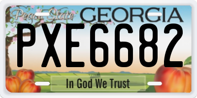 GA license plate PXE6682