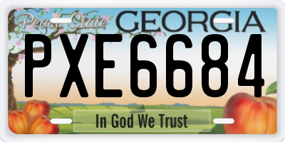 GA license plate PXE6684