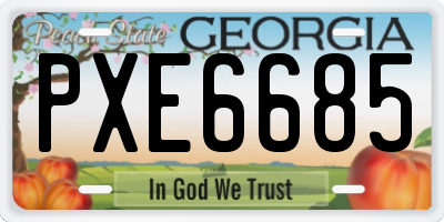 GA license plate PXE6685