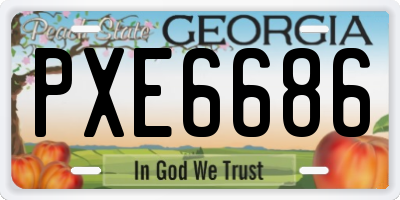 GA license plate PXE6686