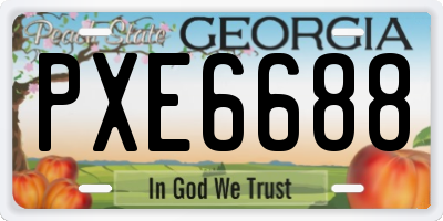 GA license plate PXE6688