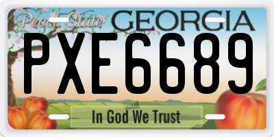 GA license plate PXE6689