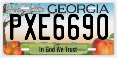 GA license plate PXE6690