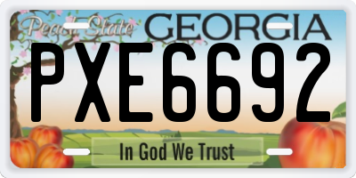 GA license plate PXE6692