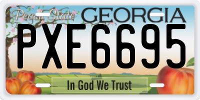 GA license plate PXE6695