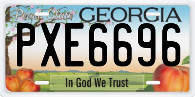 GA license plate PXE6696