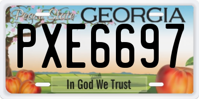 GA license plate PXE6697