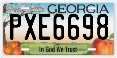 GA license plate PXE6698