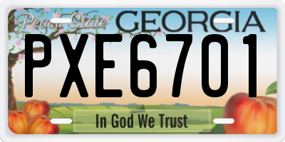 GA license plate PXE6701