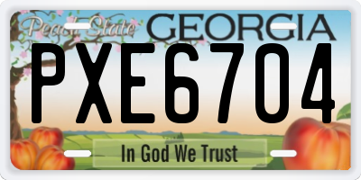 GA license plate PXE6704