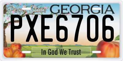 GA license plate PXE6706